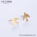 95563 xuping new arrival personalized pattern popular bird shaped gold stud earring